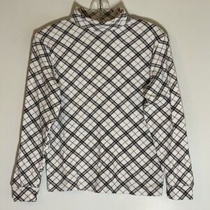 Basic Editions Sweater Womens Small Multicolor Cross Check Grannycore Classic S